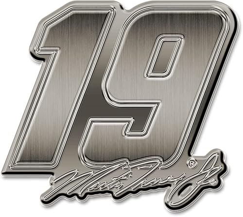 Vista 17 de Rico Industries NASCAR Racing Signature - Emblema de automóvil de níquel antiguo para automóvil, camión, SUV
