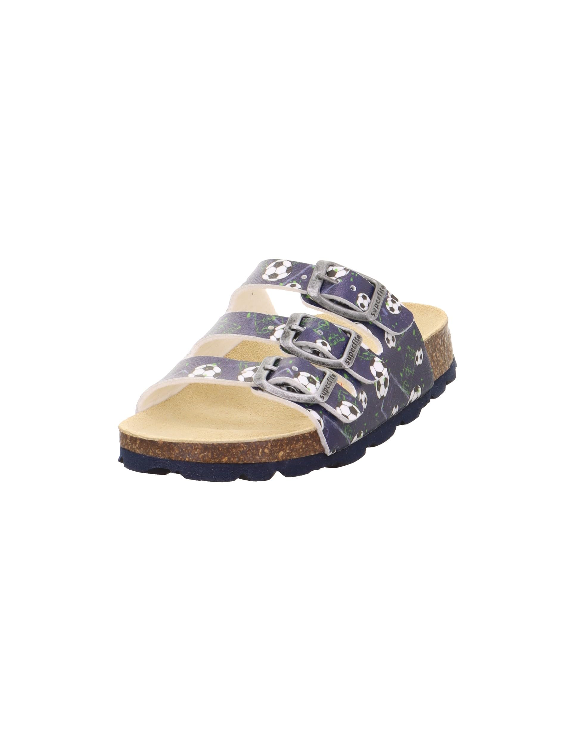 Superfit Boys Footbed Slippers, Blue Multicoloured 8090, 7.5 UK Child Wide
