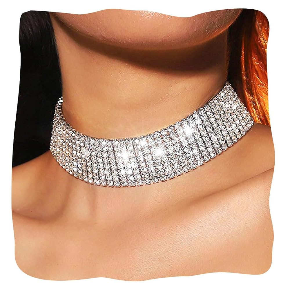 ラインストーンネックレス　チョーカー 社交ベリーダンス　シルバー 楽天市場】チョーカー 社交ダンス ベリーダンス サルサ ステージ