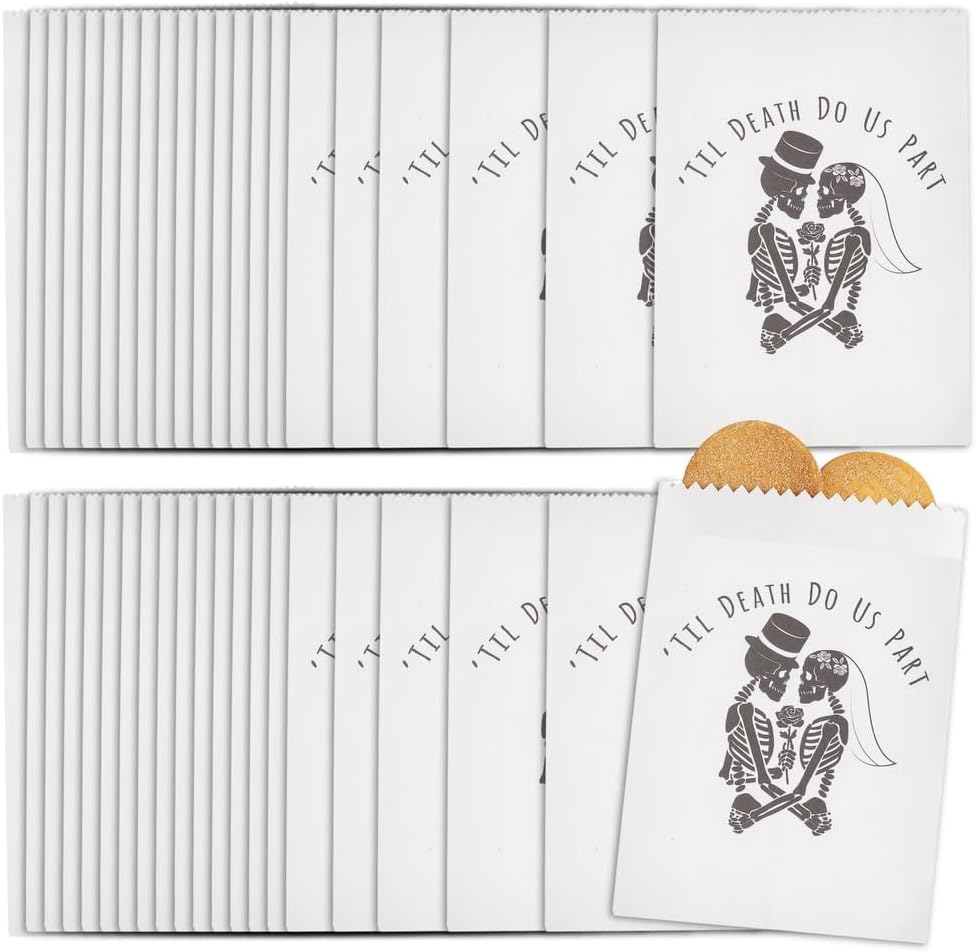Fun Express Til Death Do Us Part Halloween Wedding Paper Treat Bags Bulk 50 Pieces