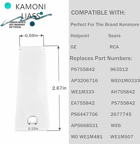 Miniatura 1 de WE1M1067 - Rodamiento deslizante de rodillos delanteros para secadora, compatible con Kenmore Hotpoint Sears GE RCA, reemplaza AP3672582 PS755842