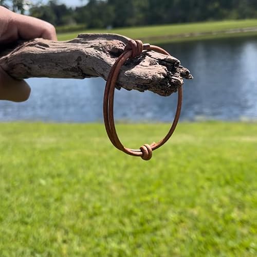Miniatura 5 de Pulsera de cuero genuino para hombre de 0.118 in – Brazalete ajustable hecho a mano, pulsera de cuero minimalista para hombre, accesorios simples