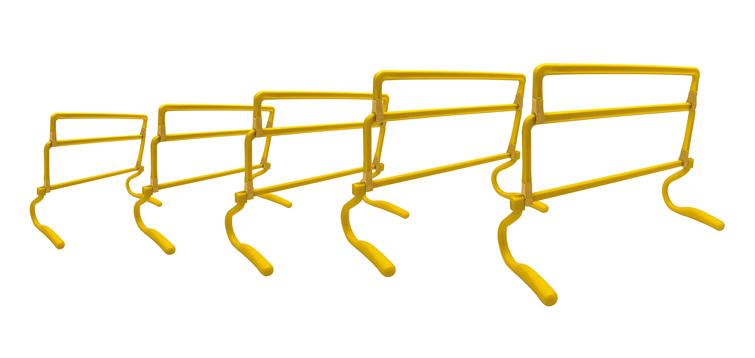 WANTALIS Lot de 5 Haies réglables | 3 hauteurs | Pliables | Résiste aux chocs | Multi-Sports | Jaune