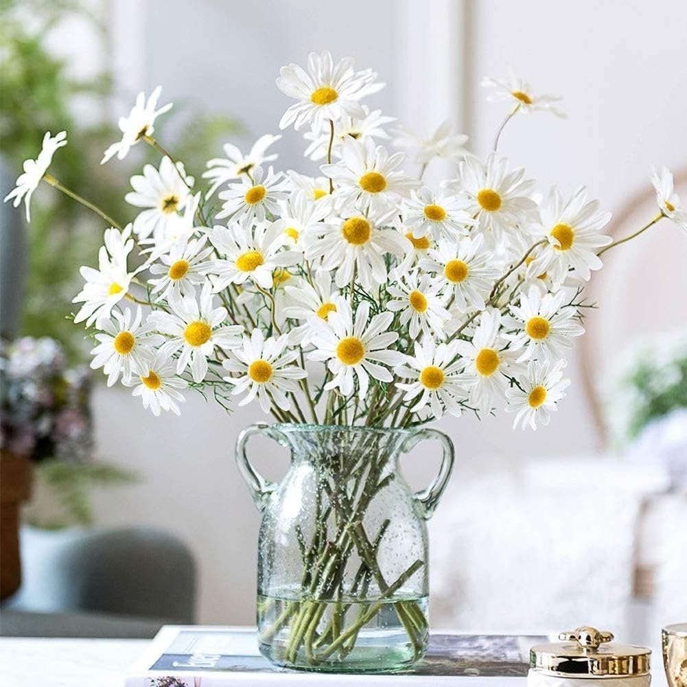 Artificial Flowers, 10 Pcs Artificial Cosmos Silk Flowers For Home, Decor Indoor In Set Office, bathroom, Wedding Bouquets, Table Centerpieces, Kitchen, Garden, Party Decorations