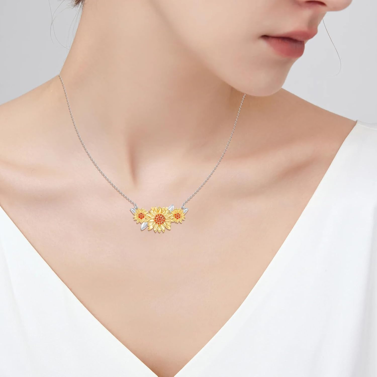 CUOKA MIRACLE Sunflower Necklace for Women 925 Sterling Silver You're My Sunshine Necklace Sunflower Pendant Jewelry Gifts for Women Friends on Birthday Mother's Day Anniversary Christmas - Image 6