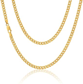 Alexander Castle 24" Solid 9ct Gold Chain Curb Chain Necklace - 2mm - Yellow Gold Necklace for Women & Men with Jewellery Gift Box