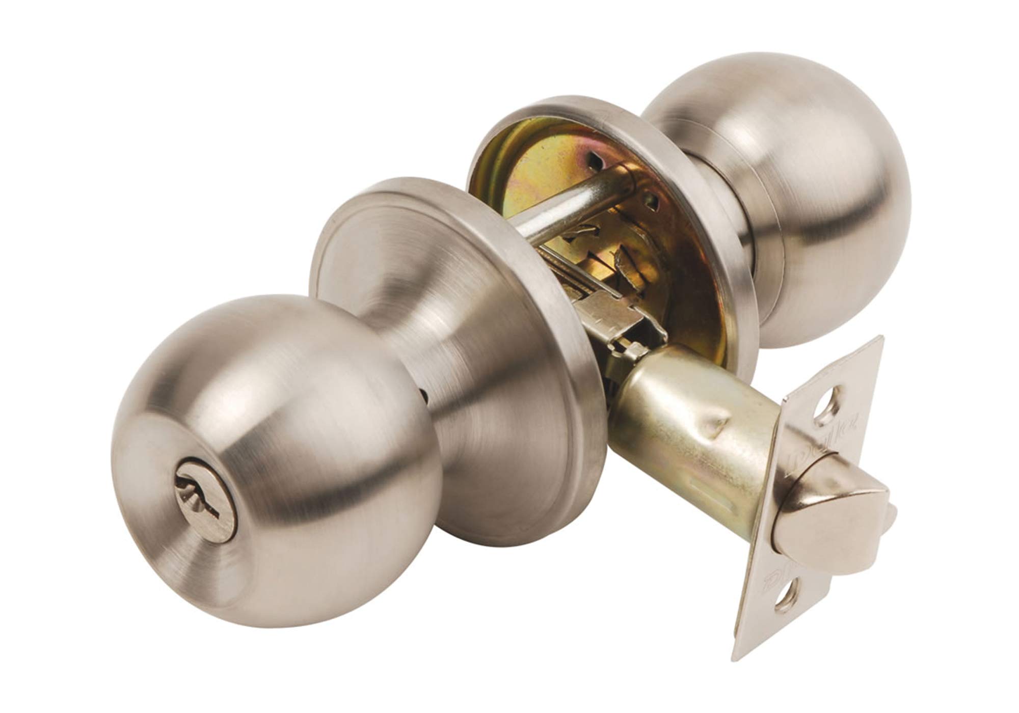 Excel Architectural Satin Stainless Steel Entrance Bala Knobset With Adjustable Latch, Satinless,