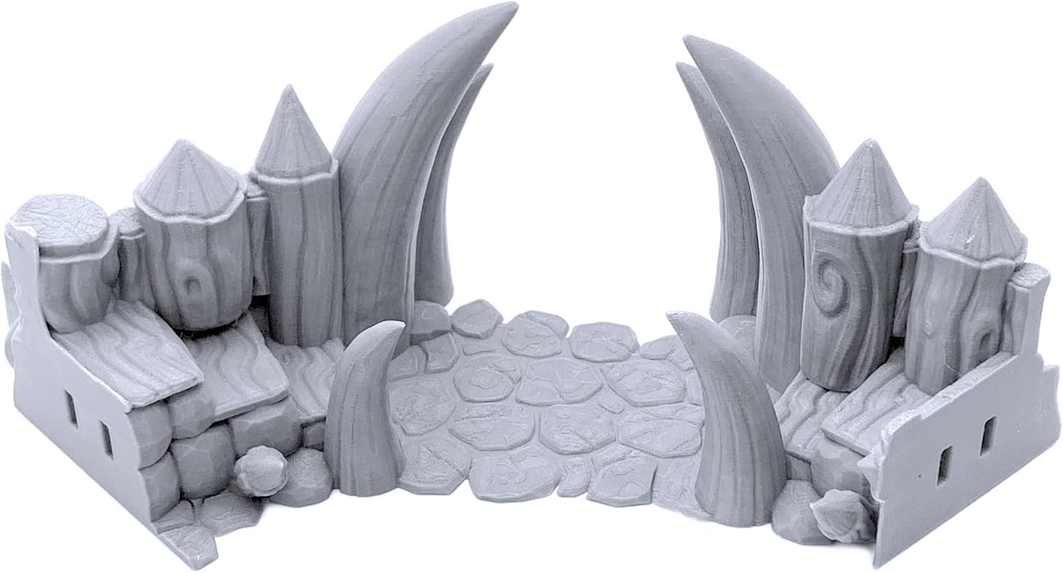 Orc Arena - Miniature Terrain Set - 28mm Scale Scenery - Tabletop Wargaming Minis - Dungeon Accessories - RPG Fantasy Dragon Game Models - Figures for Battle Grid Mats