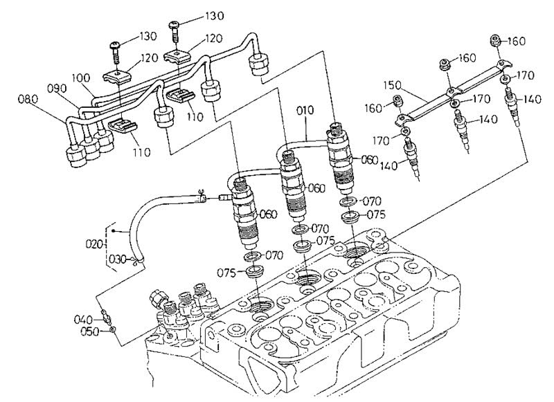 ZINSAN Set di 3 Pezzi - Iniettore di iniezione Carburante di Ricambio for ugello for Motore Kubota D722 D782 H1600-53000 16001-53002 16001-53000 [Replacement]