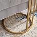 Walker Edison Ophelia Contemporary Metal and Glass Round C Accent Table, 16 Inch, Marble and Gold
