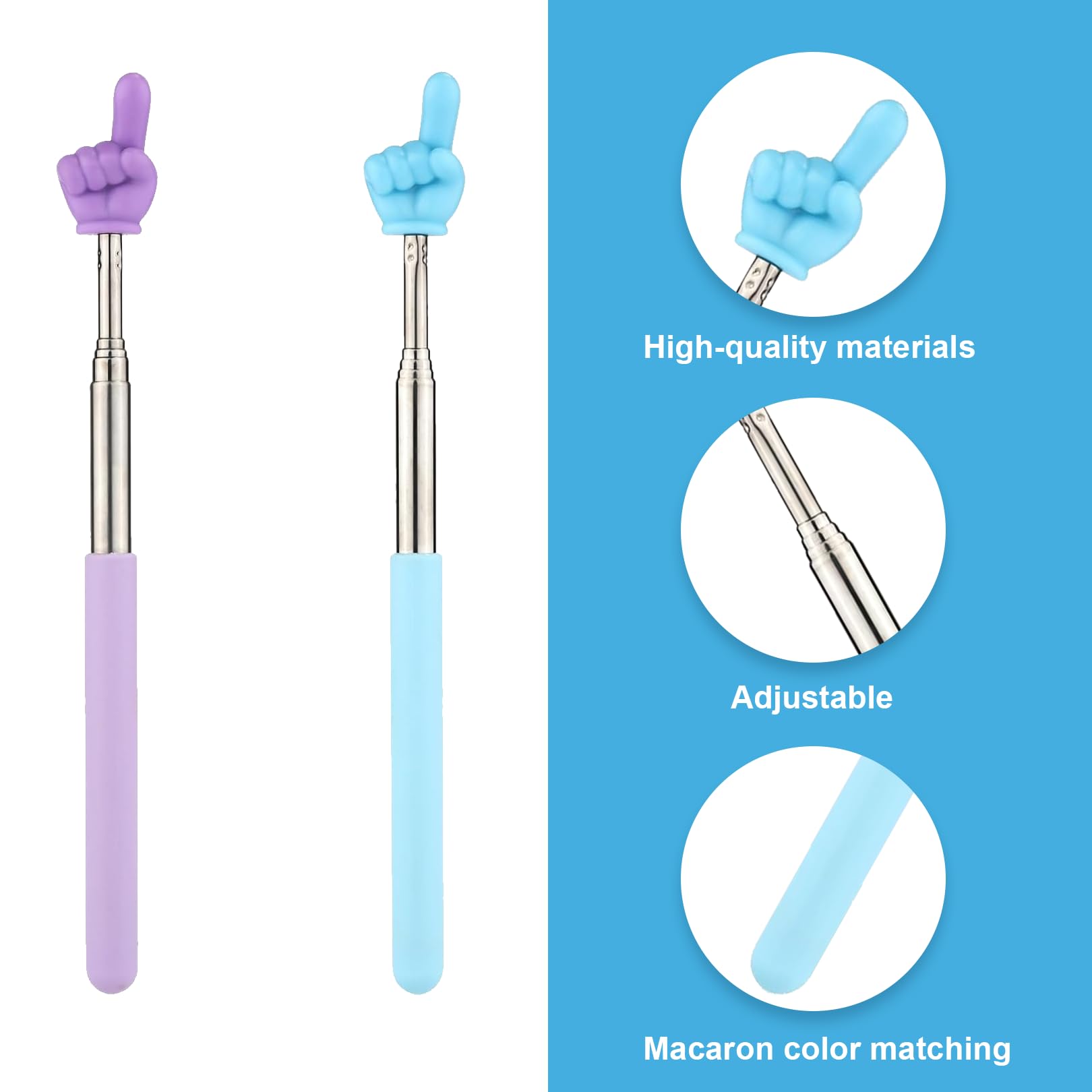 High-quality Material Finger Reading Stick Stainless Steel Telescopic Finger Pointer Stick For Classroom Home School