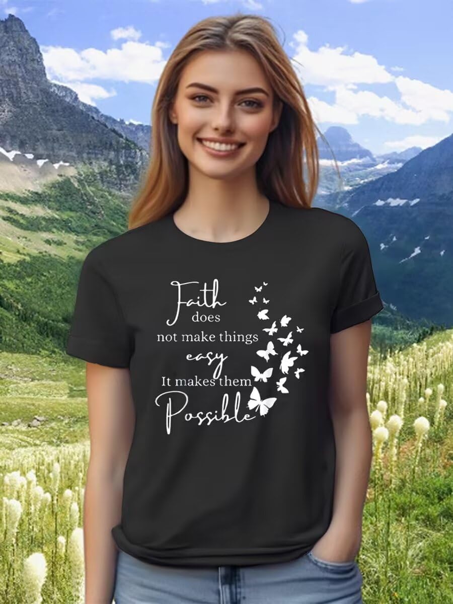 Christian Jesus T-Shirt for Women Vintage Bible Verse Printed Short Sleeve Faith Blessed Inspirational Girl Top Tees - Image 4