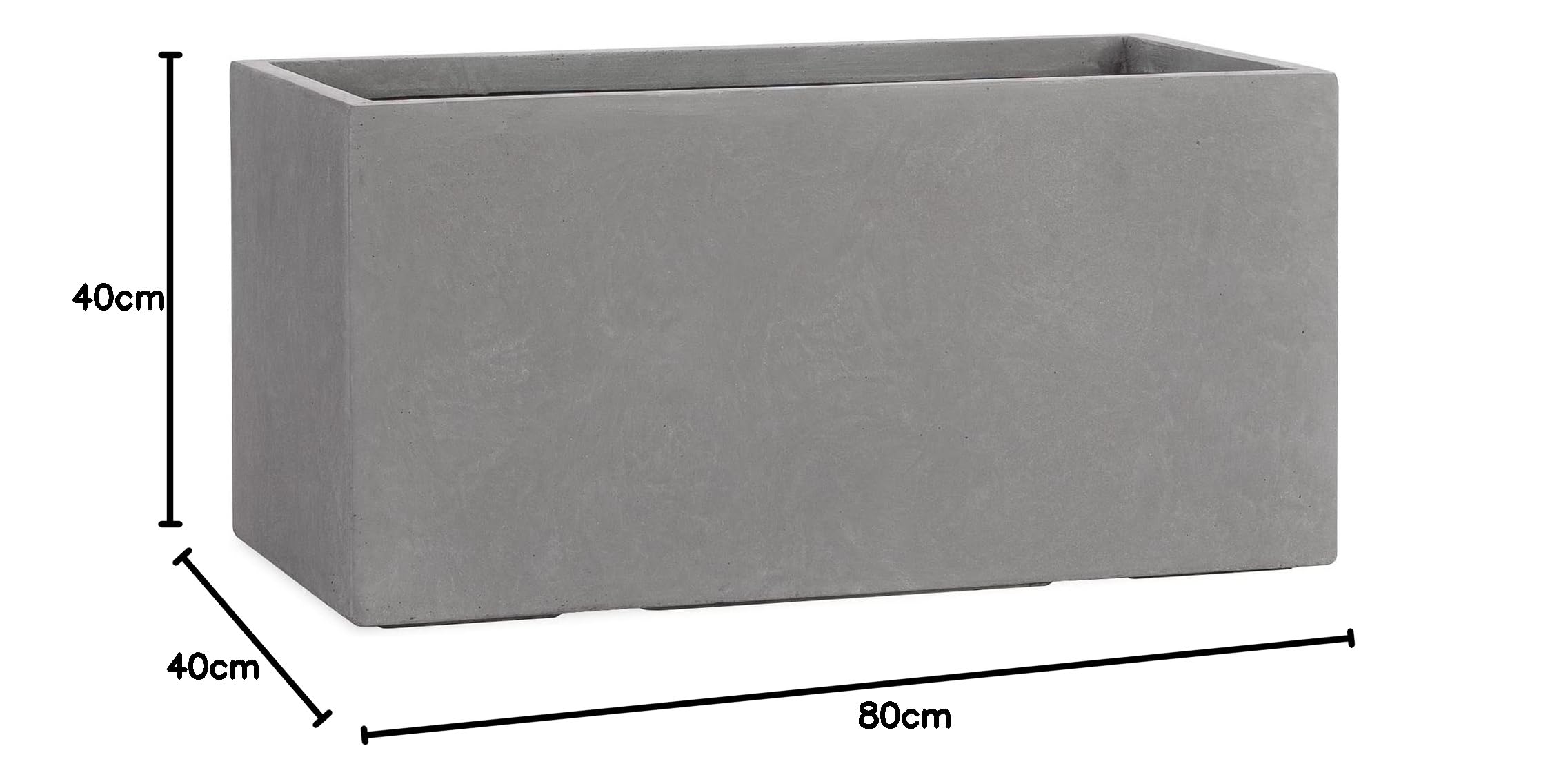 Pflanzwerk® Donica na rośliny TUB, szara, 40 x 80 x 40 cm, odporna na mróz, ochrona przed promieniowaniem UV, towar wysokiej jakości