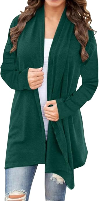 Mmoneyake Cardigan Sweaters for Women Lightweight Open Front Long Sleeve Cardigans Long Casual Coat Loose Soft Blouse Tops