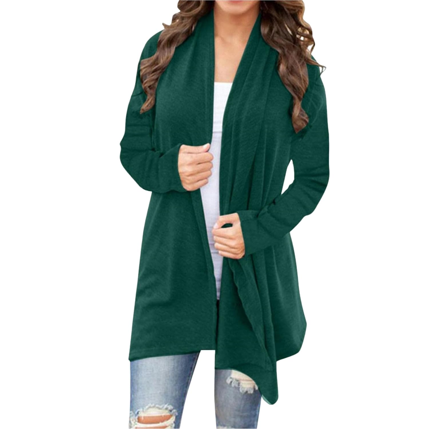 Womens Open Front Cardigan Sweaters Long Sleeve Knit Jacket Coats Causal Loose Cardigans 2025 Fall Fashion Outerwear