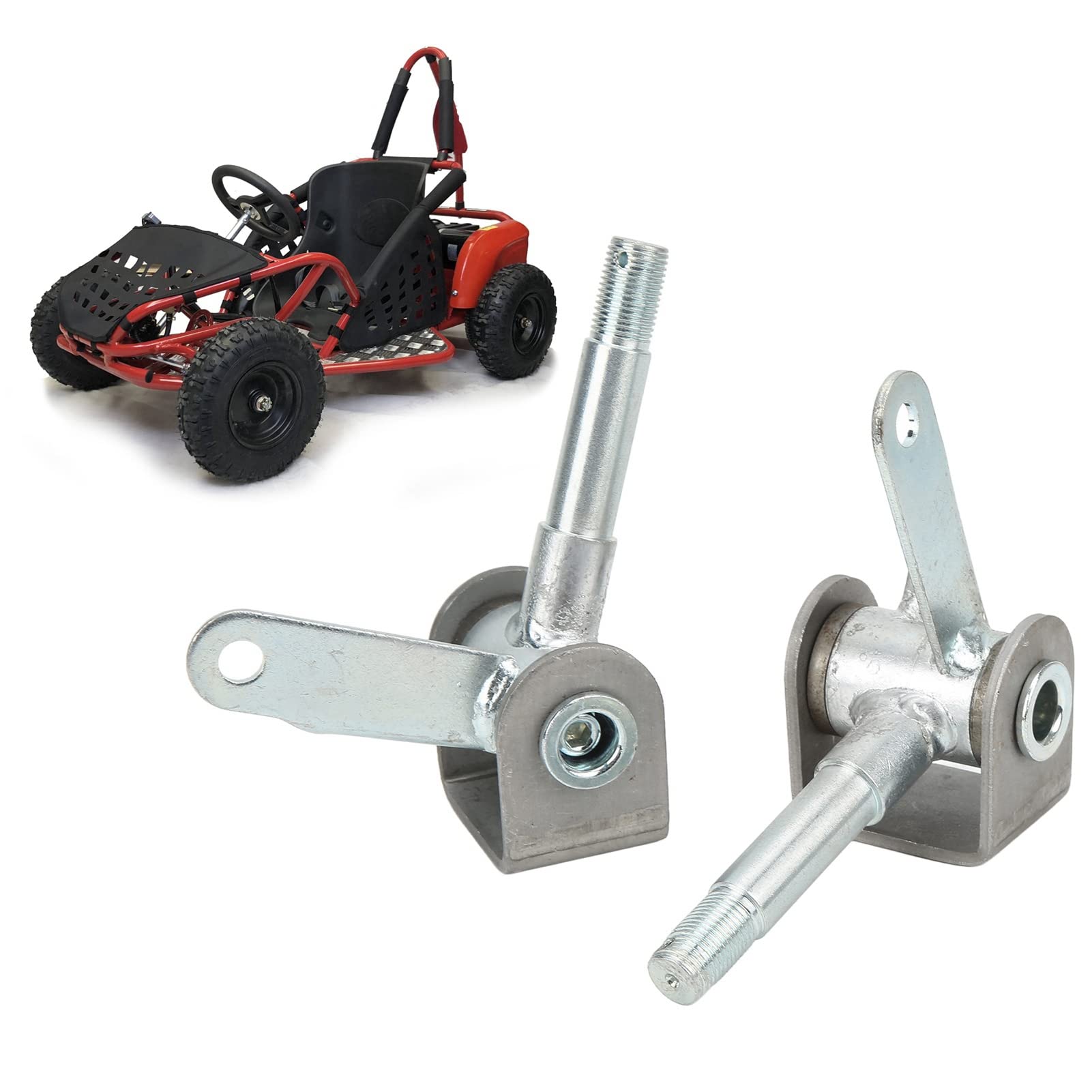 Tbest Go Kart zestaw wrzecionowy, oś kierowana 5/8 cala, 2 uchwyty wrzeciona ze stopu stali, prawa lewa strona, dla dzieci i młodzieży