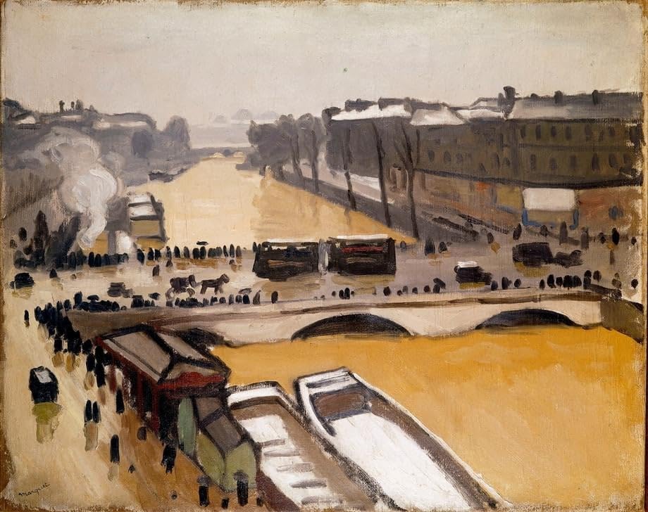 Inondation au Pont Saint Michel Marquet Tableaux Toile Image Imprimer Affiche Salon