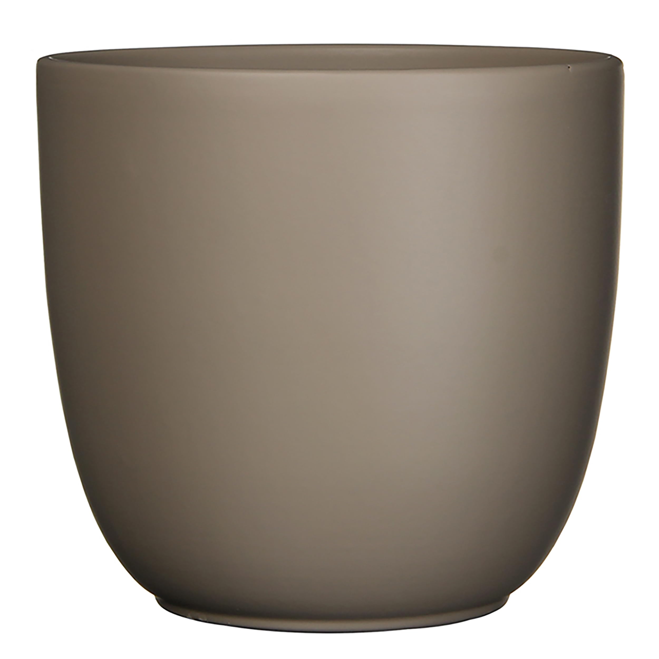 Annastore Blumenübertopf Tusca aus Keramik (Taupe/Matt, H 16 cm - Ø 17 cm) | Übertopf - Blumentopf - Übertöpfe - Blumentöpfe