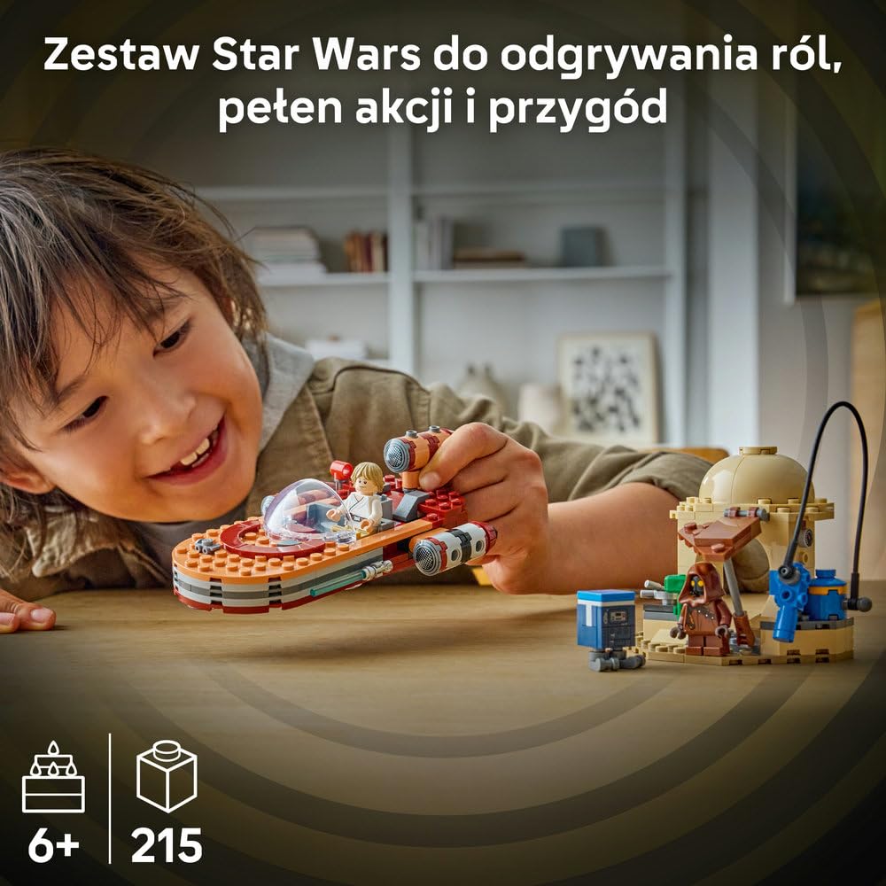 LEGO Star Wars 75420 SMART Play: Śmigacz Luke'a, interaktywna zabawka dla dziecka, zestaw kompatybilny z 1 x SMART Tagiem i minifigurką Luke'a Skywalkera - prezent dla dzieci od 6 lat i fanów