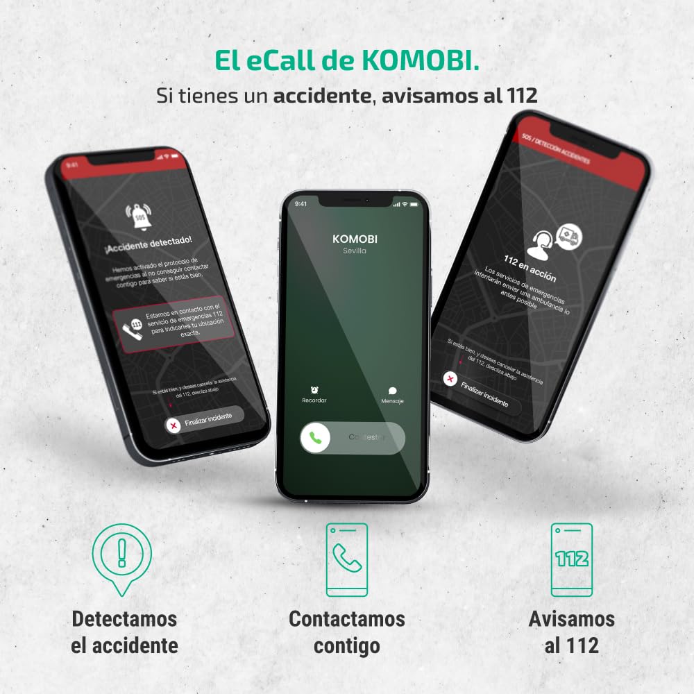 KOMOBI Pro Traceur GPS pour Moto avec Alarme Antivol. GPS Tracker avec Avis de Révisions. Localisateur de Scooter avec Abonnement et SIM. Traqueur de Vehicle avec Télémétrie + Smartkey