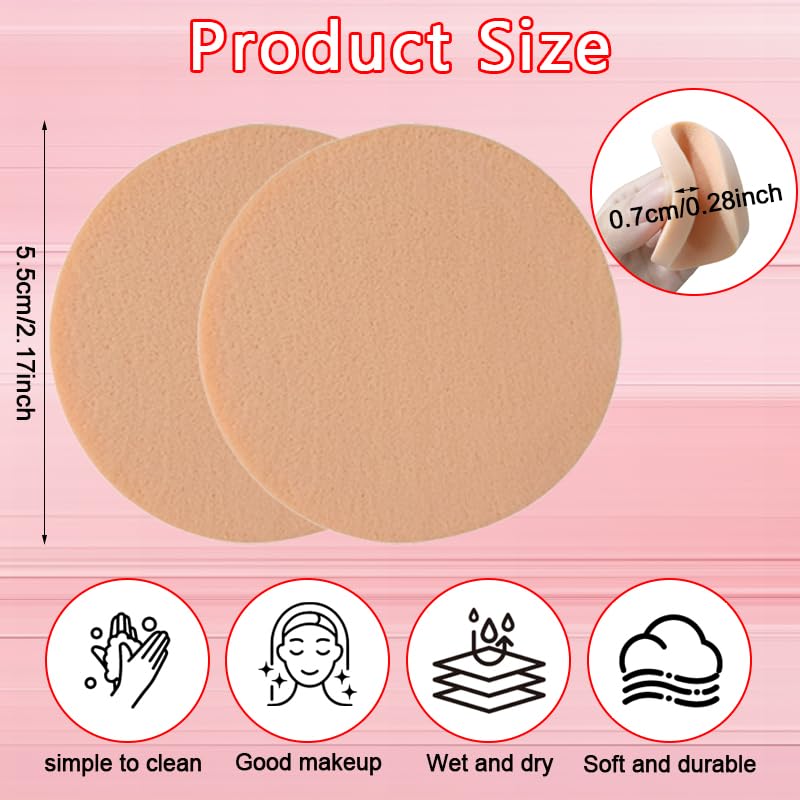 12 Pcs Nude Round Makeup Sponges, Make up Sponges for Foundation and Powder, Face Blenders for Liquid and Cream Concealers, Wet and Dry Dual-Use