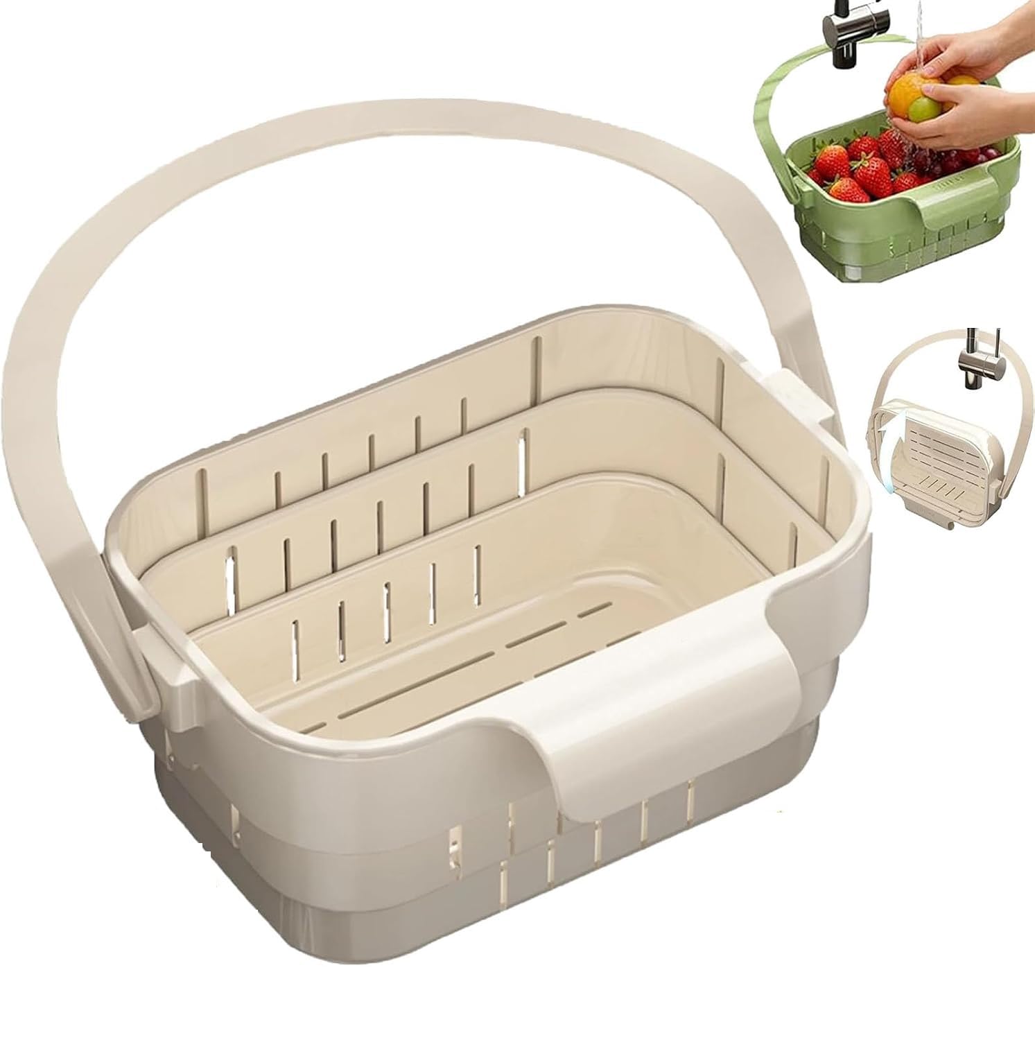 HYKJSHED Foldable Sink Drainer Basket Hanging Strainer Colander