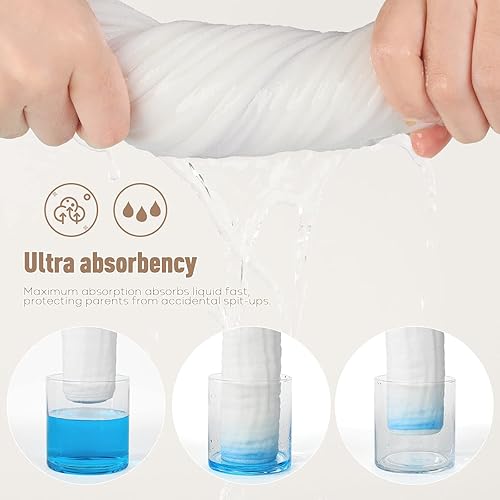 Miniatura 3 de Yoofoss - Paños para eructos de muselina para bebé paquete de 10 paños 100  algodón para niños y niñas grandes 20 x 10 pulgadas súper suaves y