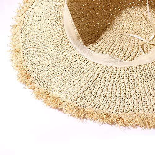 Sombrero de playa para mujer de paja y ala ancha miniatura 6