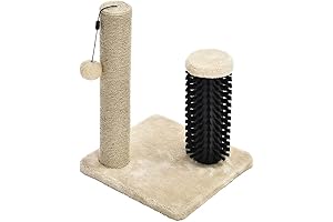 Amazon Basics Cat Scratching Post with Brush: The Perfect Scratching Solution for Your Small Feline