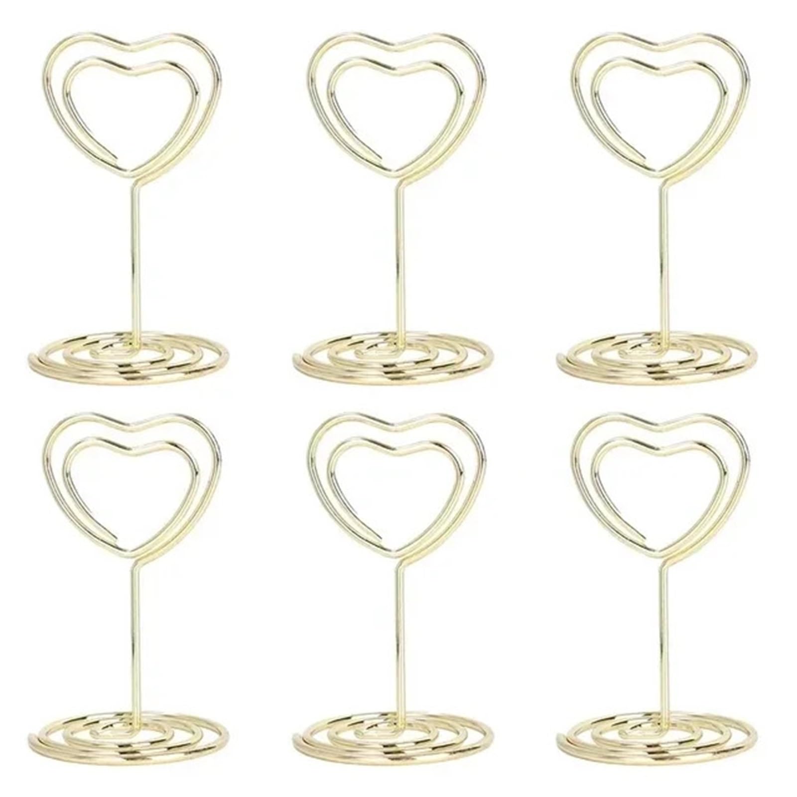 GOXQIT 24pcs Metal Place Card Holders Photo Clip Stands Wedding Table Number Name Sign Stand For Birthday Party Home Decor For Party(Love)