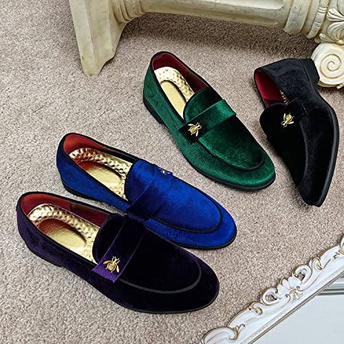 Image of FLQL Men's Luxury Penny Loafer Slip-On Velvet Shoes Party Dancing Shoes Suede Wedding Shoes Plus Size 7-13