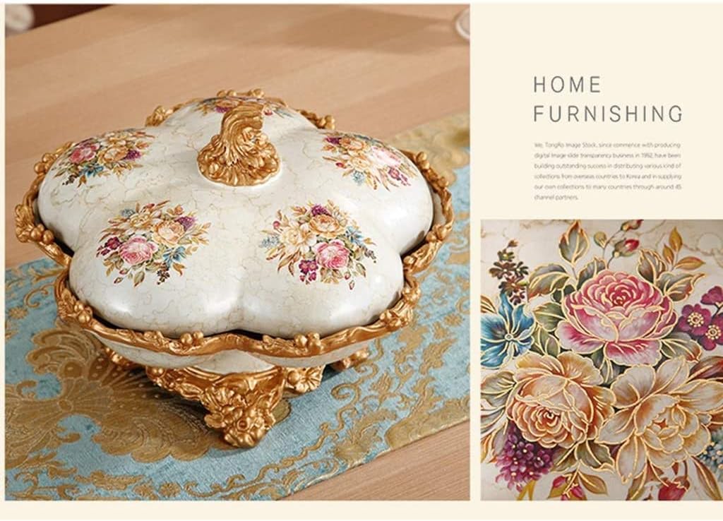 Divided Serving Tray Portable Party Snackle Box Nut Serving Platter Creative Compartment with Lid, Dustproof Nut Candy Tray Snack High-end European Dried Fruit Plate Home Decoration (White)