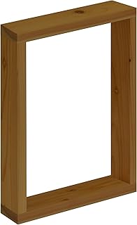 WOODPRO ロの字 四角 ラック 幅35cm 高さ48cm 奥行7cm ナッツ色 国産杉 板厚2.4cm オープンラック 立体額縁 スリムフレーム 横幅と高さは1cm単位でオーダー可 受注生産