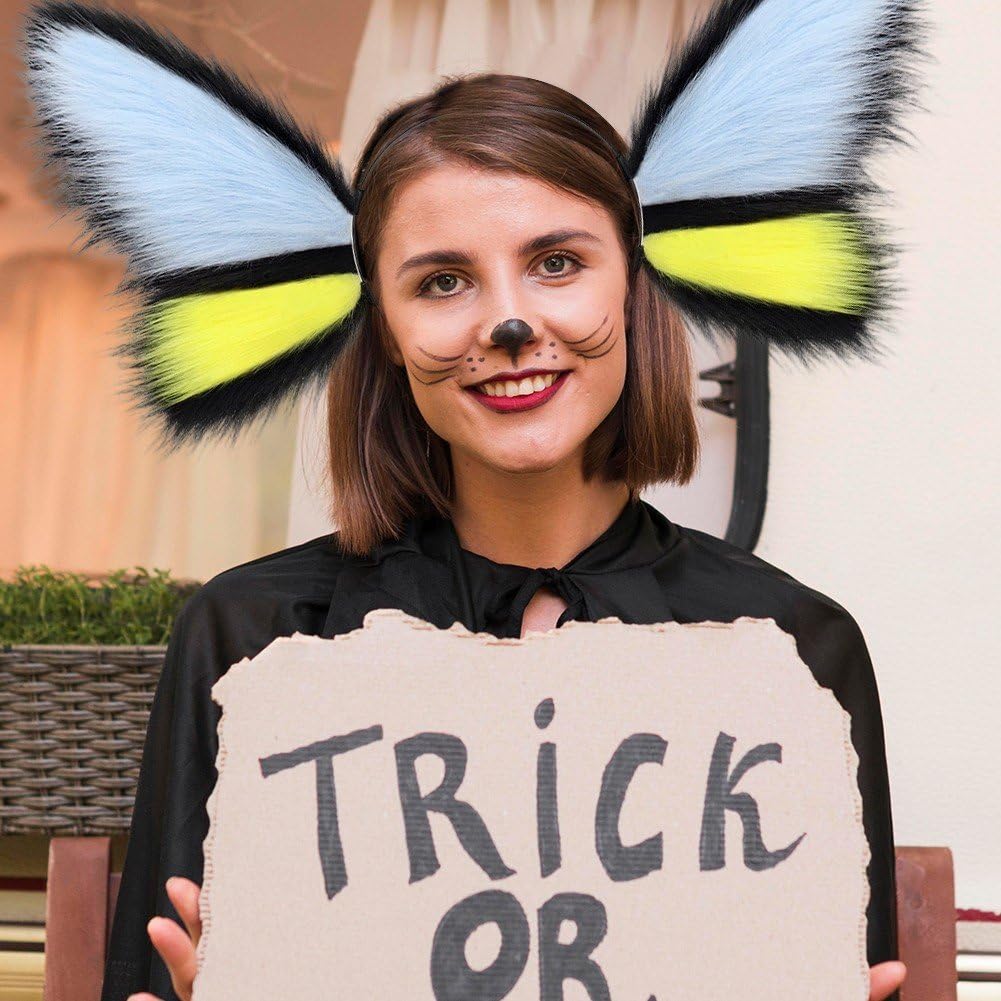 Opaska na głowę z owłosionym motylkiem, kostium wróżki, unikalny dodatek na imprezę halloweenową, przebranie, imprezy Cosplay