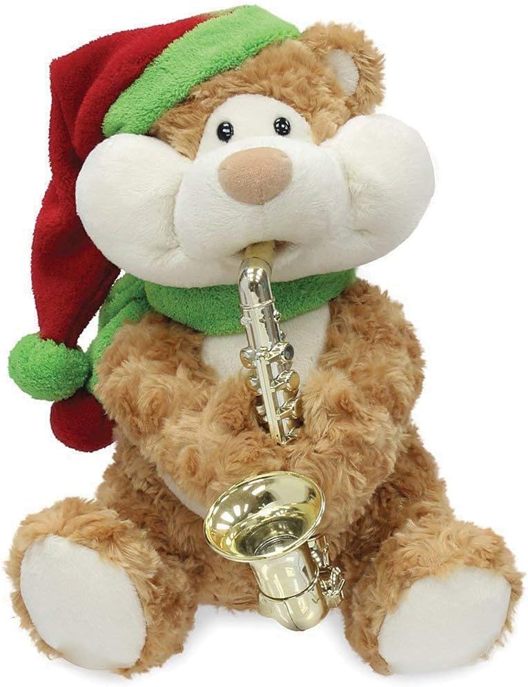 Cuddle Barn 12" Christmas Cheeks Animated Plush Teddy Bear Stuffed Animal