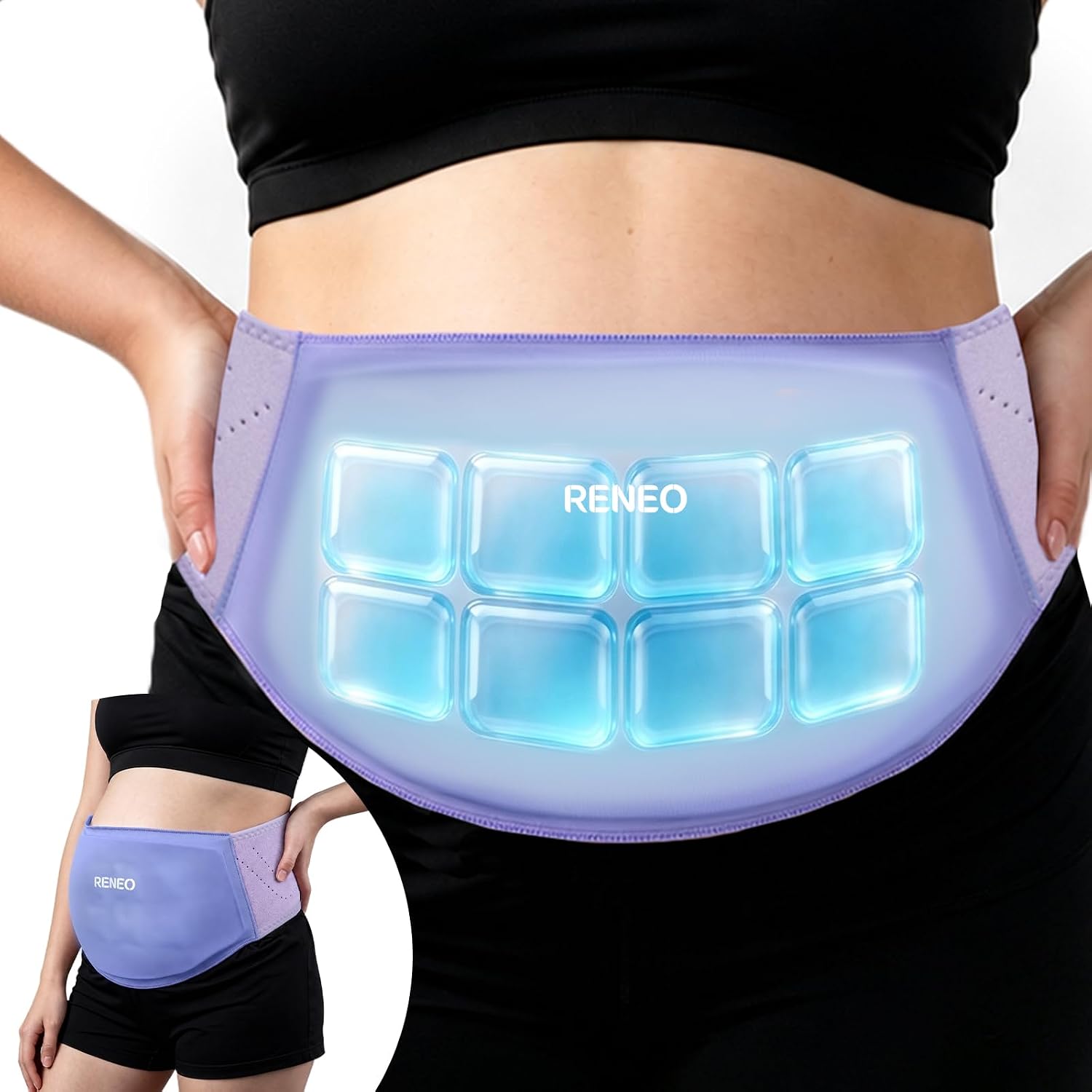 RENEO Ice Pack Belly Binder for C Section Recovery Must Have, Purple