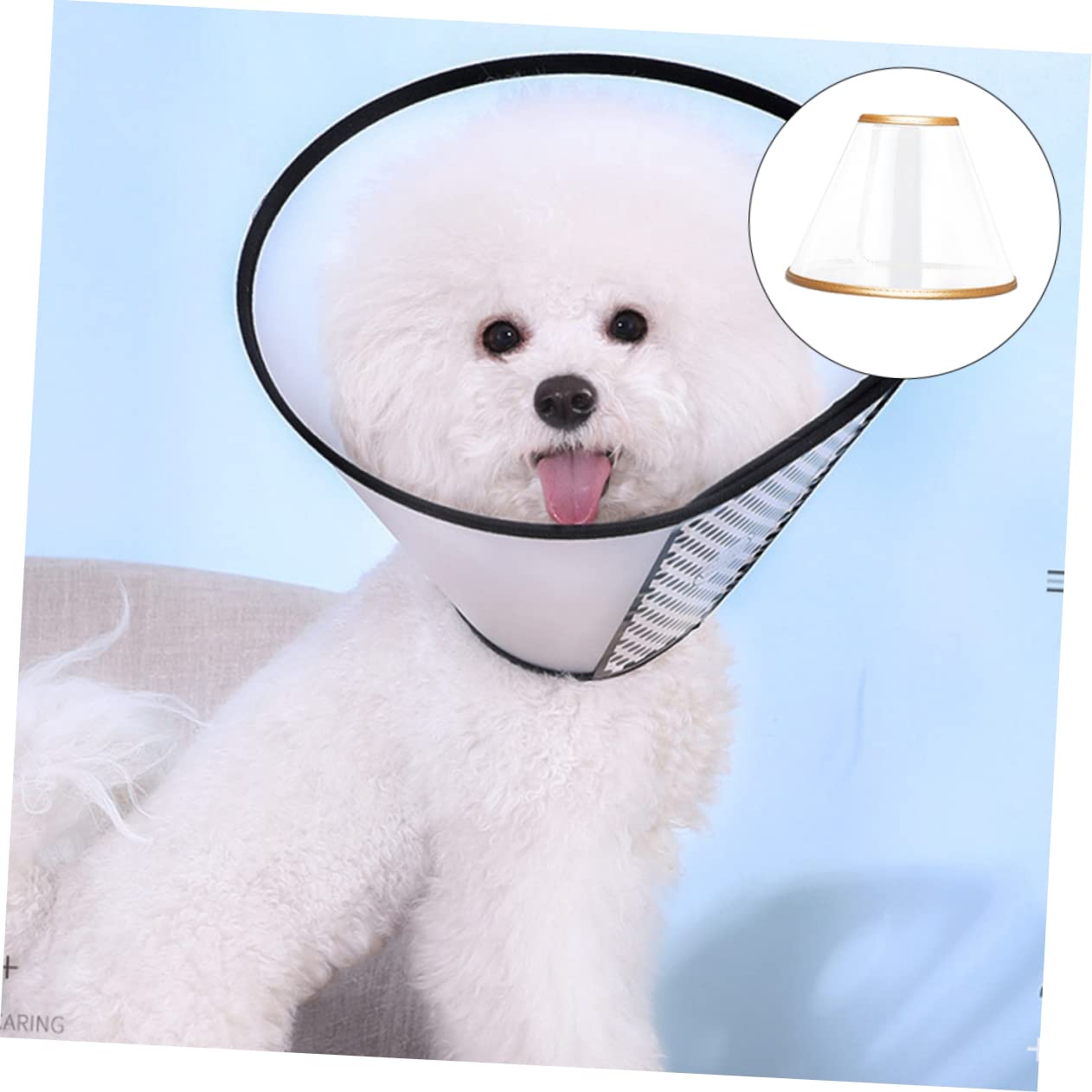 BESPORTBLE 2pezzi Collare Regolabilper Animali Domestici Elisabettiano Trasparentper Cani e Gatti Circonferenza Design Leggero e Comodo e Pu Protezione Post-operatoria per attività