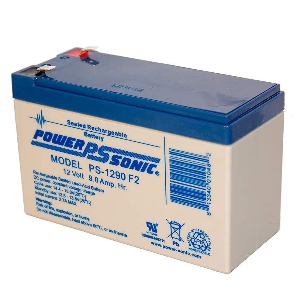 Power-Sonic PS-1290 12 Volt 9 Amp Hour Rechargeable SLA Battery (F2 Terminals)