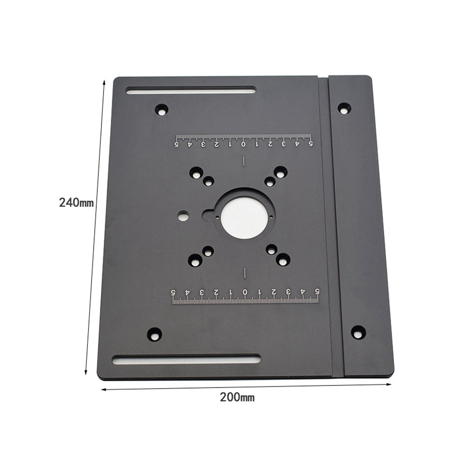Placa para Router Inserto para Mesa Banco Trabajo Fresadora Aluminio Expansible Instalable Fácil Adecuada para Carpintería Manualidades Taller, a con regla de respaldo