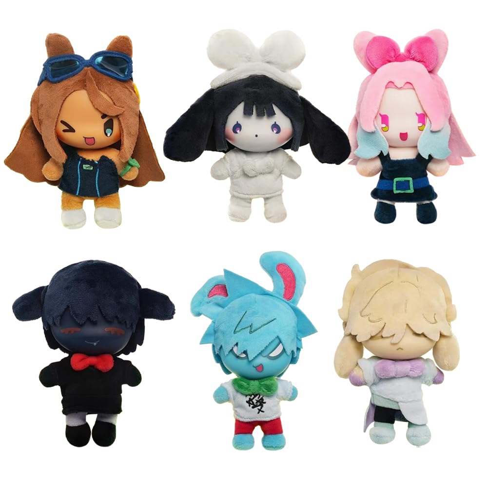 DEXSHUN 6 szt. Luca Plush Anime figurka Mizi/SUA/Till/Ivan/Hyuna/Luca miękka pluszowa figurka z kreskówki, śliczna zawieszka, dekoracja, prezent, 15 cm