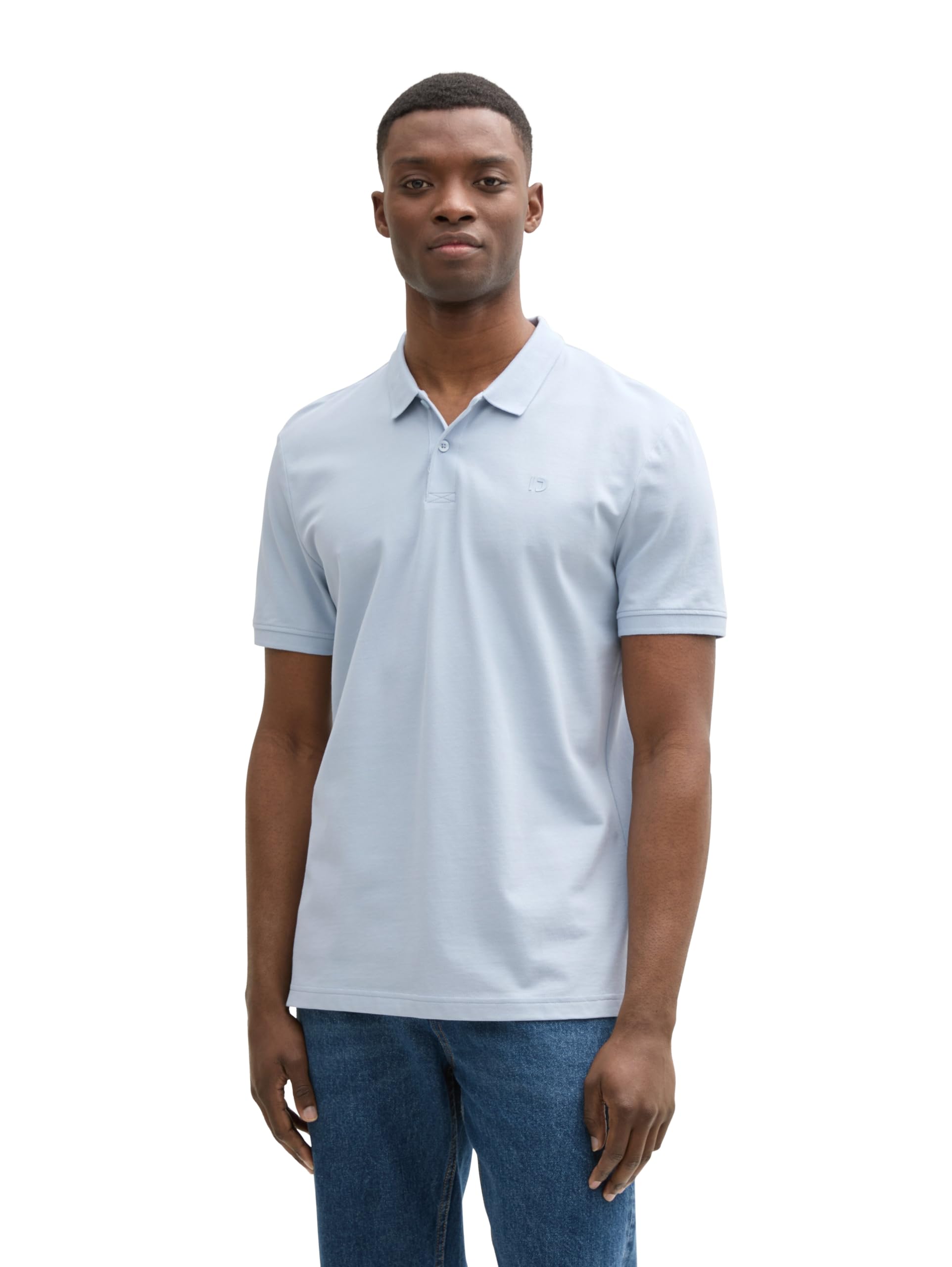 TOM TAILOR Denim Men's Polo Shirt, 35249 - Light Blue Grey, L
