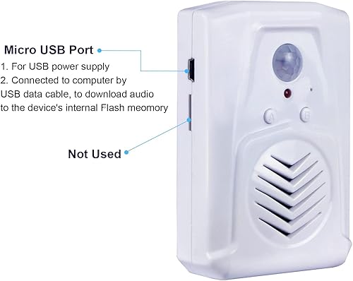 Miniatura 4 de Altavoz reproductor de sonido activado con sensor de movimiento PIR con cable USB, descarga tus propios archivos de audio MP3 para reproducir