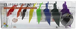Guia de corte profissional de 8 tamanhos Conjunto de pente colorido Limit conjunto de pente de substituição para Wahl aparador de cabelo elétrico Shaver Ferramenta de cabeleireiro com caixa de Pente Guia,Pente guia de corte,Conjunto de pente guia,Conjunto Limite de Pente,Compatível com WAHL colorful