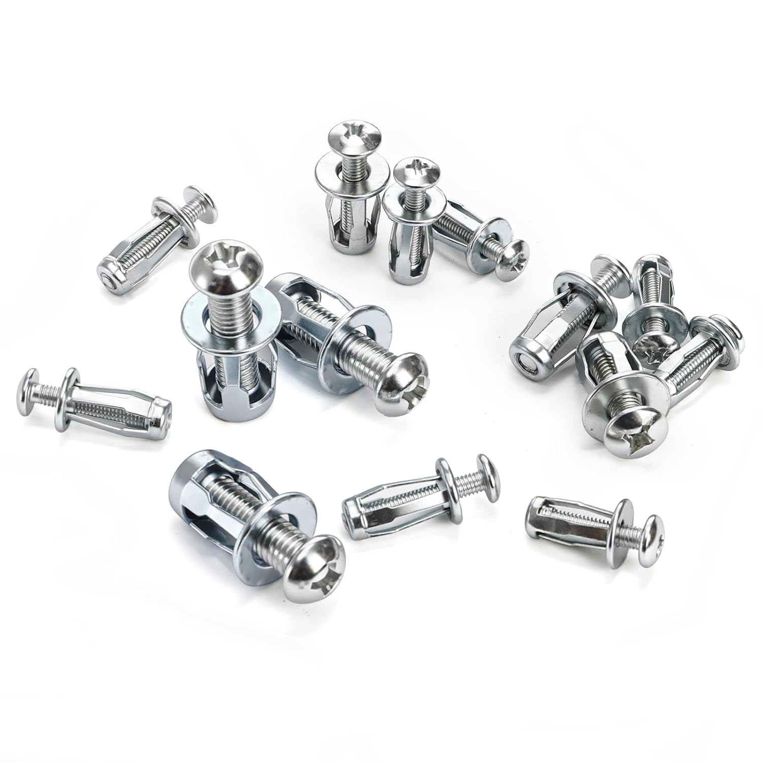  100 Pcs Expansion Screw Petal Nut, M4 M5 M6 M8 Hollow Wall Anchors Nuts Kit with Screws, Steel Drywall Anchors Jack Nuts for Sheet Metal, Gypsum Board, Thin Panels & DIY Projects thumbnail