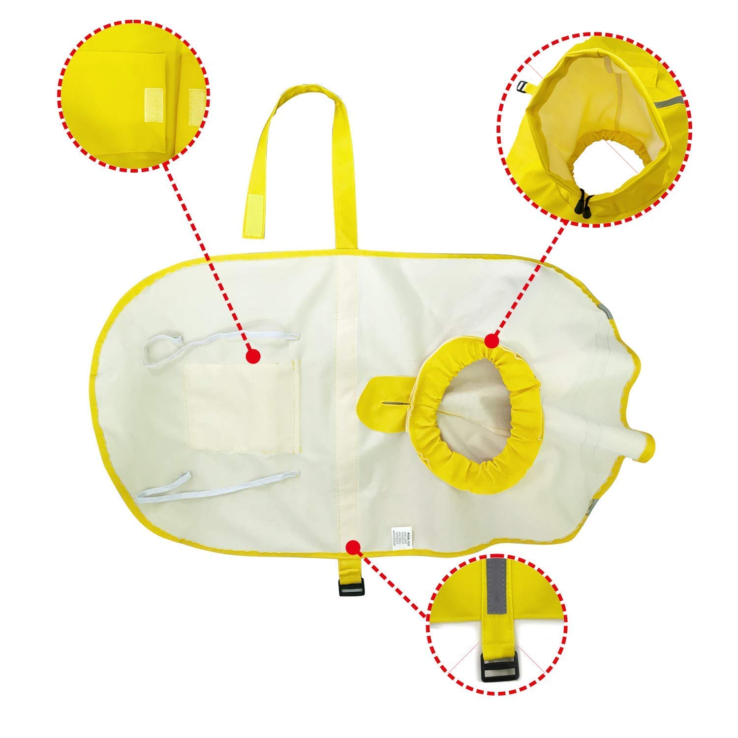 Impermeabile per cani, cappotto per cani da compagnia impermeabile regolabile, impermeabile di sicurezza antivento, impermeabile traspirante per cani di piccola, media e grande taglia (Yellow X)