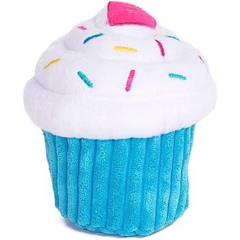 ZippyPaws - Cupcake Stuffed Plush Dog Toy with Two Squeakers