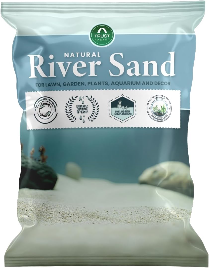 Natural River Sand for Plants 2 Kg | Aquarium Sand, Home & Garden Use | Ideal for Pooja, Terrariums & Aquariums