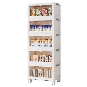 Generic Storage Bins with Lids Stackable Plastic Containers Storage Box Storage Cabinet with Door White Closet Organizers for