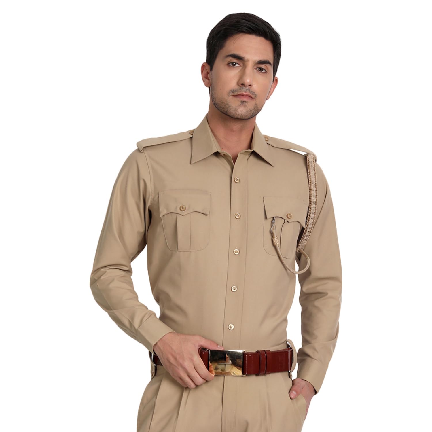 uniformer Khaki Full Sleeves Shirt for Men