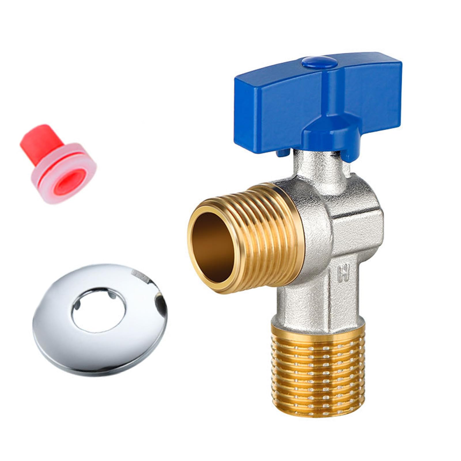 Tsophreniq H Strong Brass Angles Stop Valves 0.5 Inc Connection Fast Water Flows Leak Erosion Resistant For Pipe Networks Traditional Angled Radiator Valves